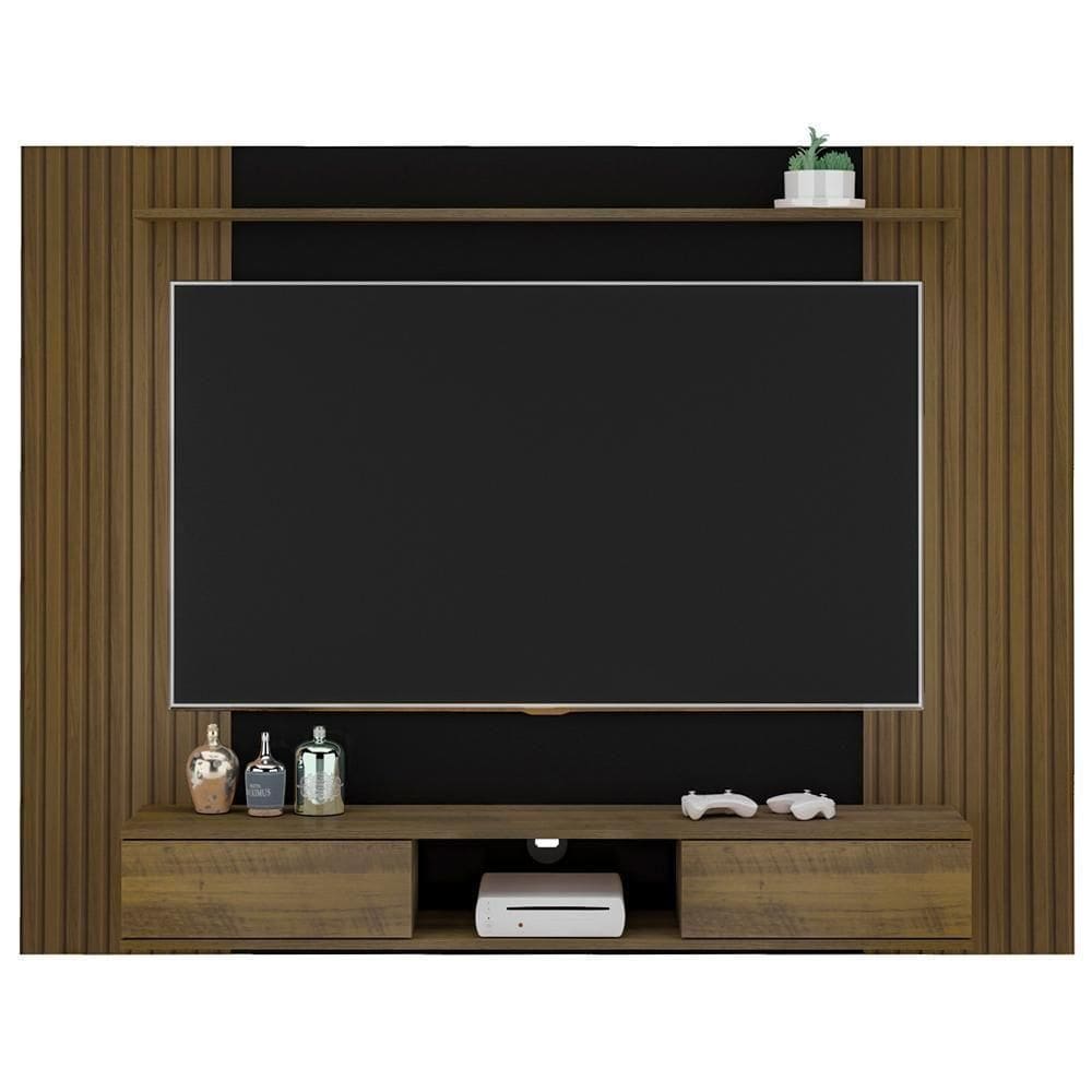 Painel Suspenso Para 72 Pol 176 Cm Carvalho Off White Arly Pinho Ripado Preto