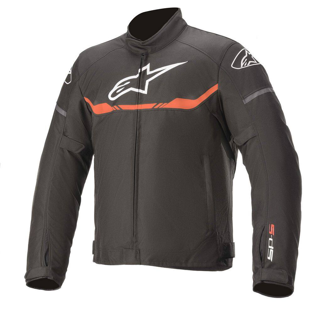 Blusão Alpinestars T-Sp S Impermeável Preto/Vermelho Fluorescente