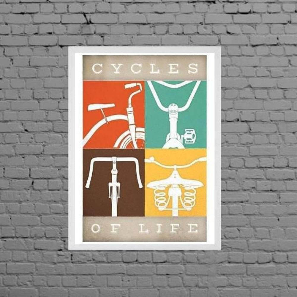 Quadro Decorativo Bike Cycles Of Life 33X24Cm