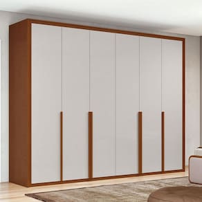 Guarda Roupa Casal Ambiente Imperatore 6 Portas 2 Gavetas Frassino Off White – Lopas