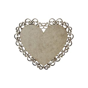 Placa Mdf Cru Artesanato Design Coração Aramado 30Cm