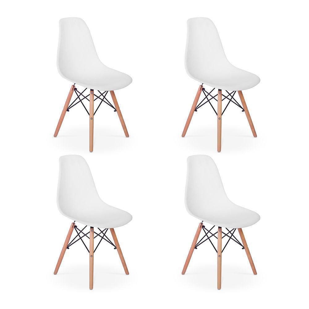 Conjunto 4 Cadeiras Charles Eames Eiffel - Branca
