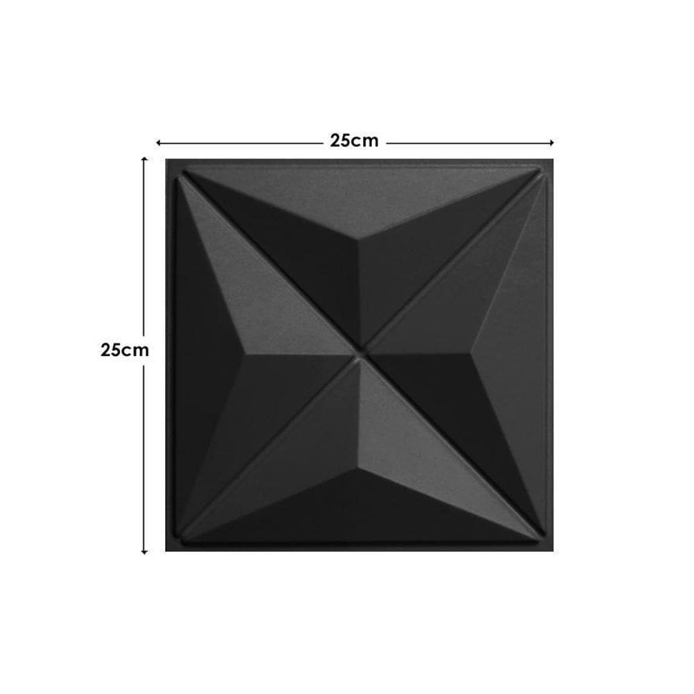 30 Placas Pvc 3D Revestimento De Parede Estrelar Preto 25 Cm