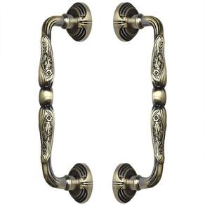 Puxador Duplo Madrid 275mm Bronze Antigo Porta Pivotante