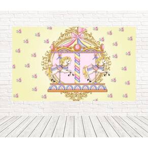 Painel Retangular Tecido 3D Carrossel 2,00 X 1,50 Frt-5393