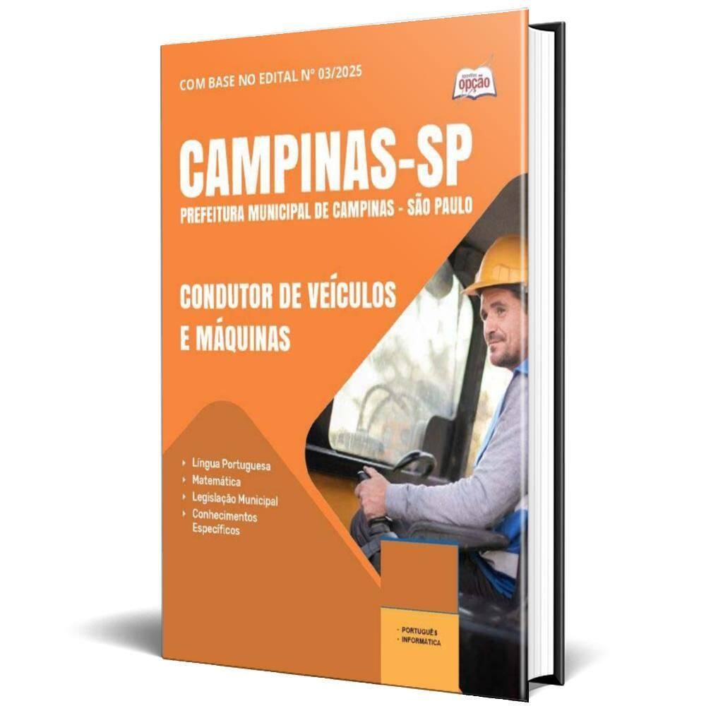 Apostila Concurso Campinas Sp 2025 Condutor Veículos E