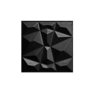 Kit 40 Placas Pvc 3D Revestimento Parede Diamante Preto 25Cm