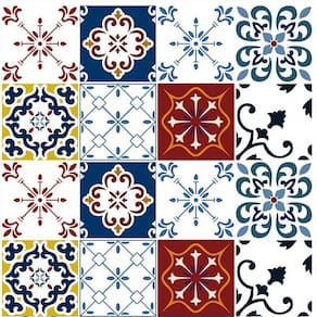 Kit 5 Rolos Papel De Parede Adesivo Azulejo Branco Azul 3,0M