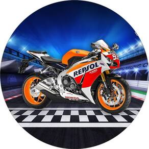 Painel Redondo Tecido Sublimado 3D Moto Frd-5680
