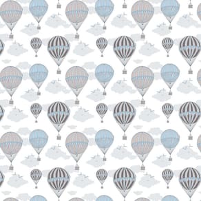 Kit 5 Rolos Papel De Parede Adesivo Infantil Balão Azul 3,0M