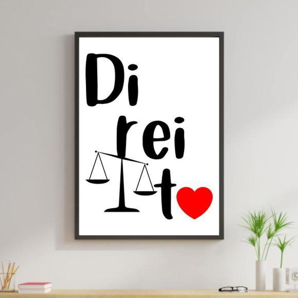 Quadro Decorativo Profissões - Direito Moldura Preta 24X18Cm