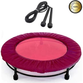 Jump Rosa Profissional Mini Cama Elástica +Corda +Capa Rosa