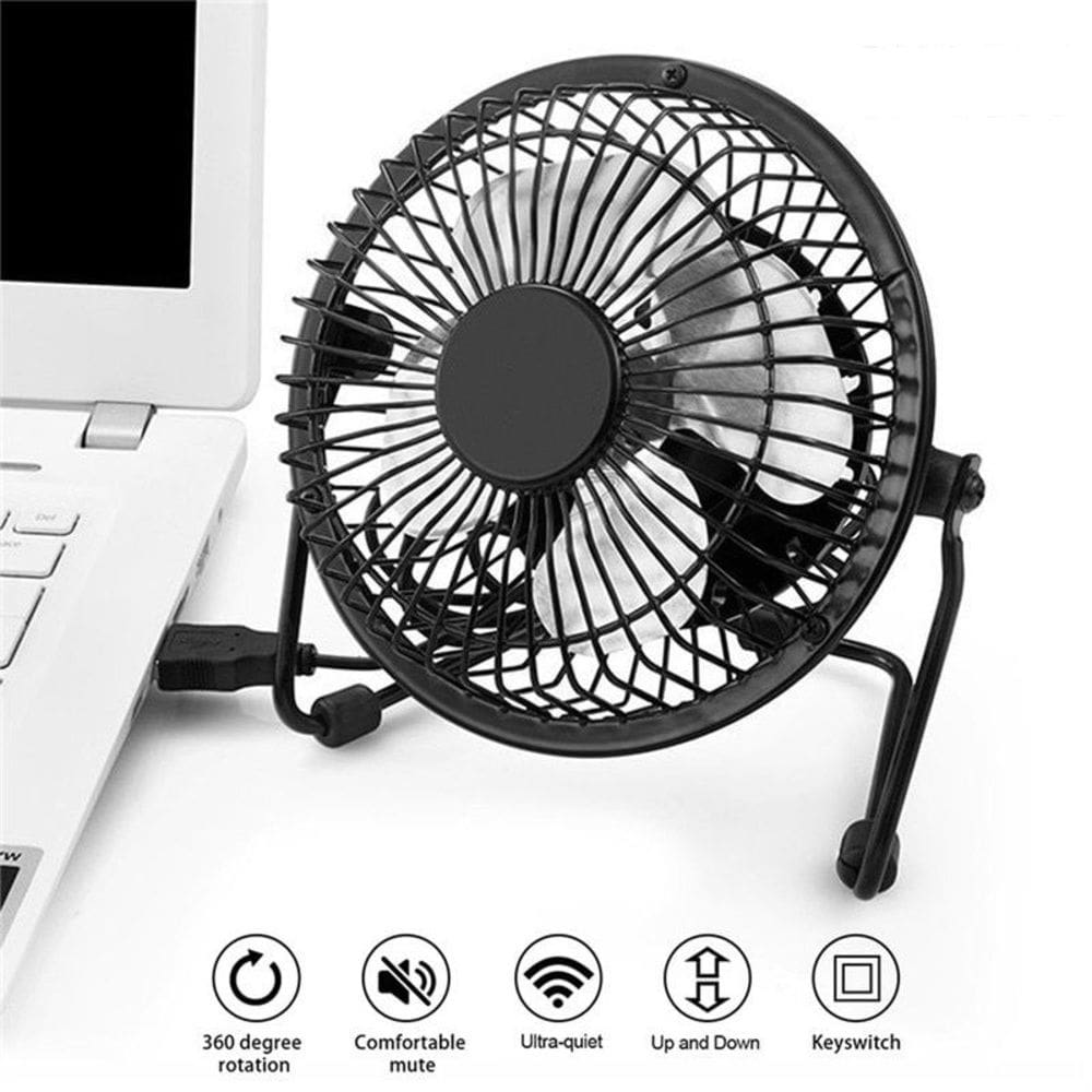 Ventilador Metal Mesa Notebook Mini Circulador Ar Usb Potente Casa Carro Articulavel Silencioso Portatil