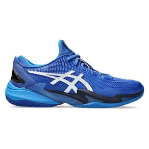 Tênis Asics Court FF 3 Novak Clay Azul e Prata Masculino