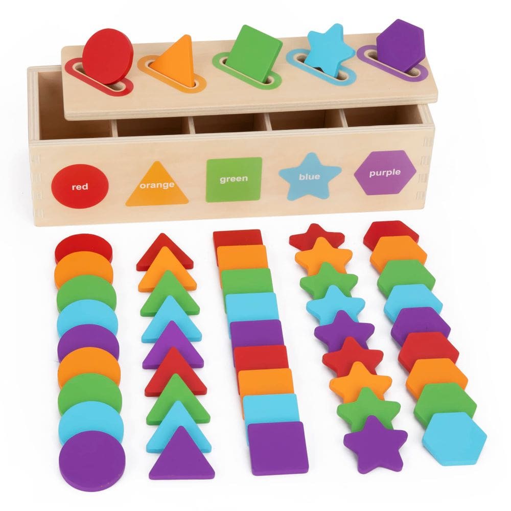 Brinquedos educativos Montessori KMTJT Color & Shape Sorting 1-3Y