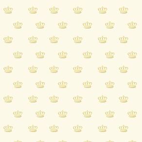 Papel De Parede Amarelo Com Coroa Dourada Infantil Adesivo