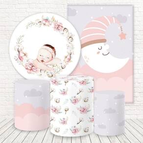 Kit 2 Painéis E Capas Tecido Sublimado Chá De Bebê Fkpc-1271
