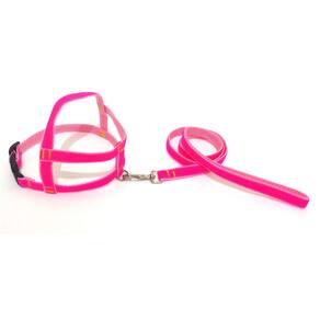 Conjunto Peitoral de Veludo liso rosa tamanho 02