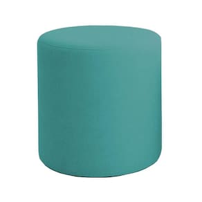 Puff Beca Cilindro Suede Live - 7 Decor Azul Turquesa