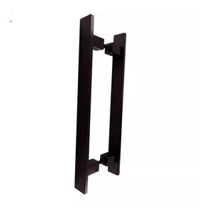 Puxador Porta Pivotante Inox Preto Reto Italy - 80 Cm