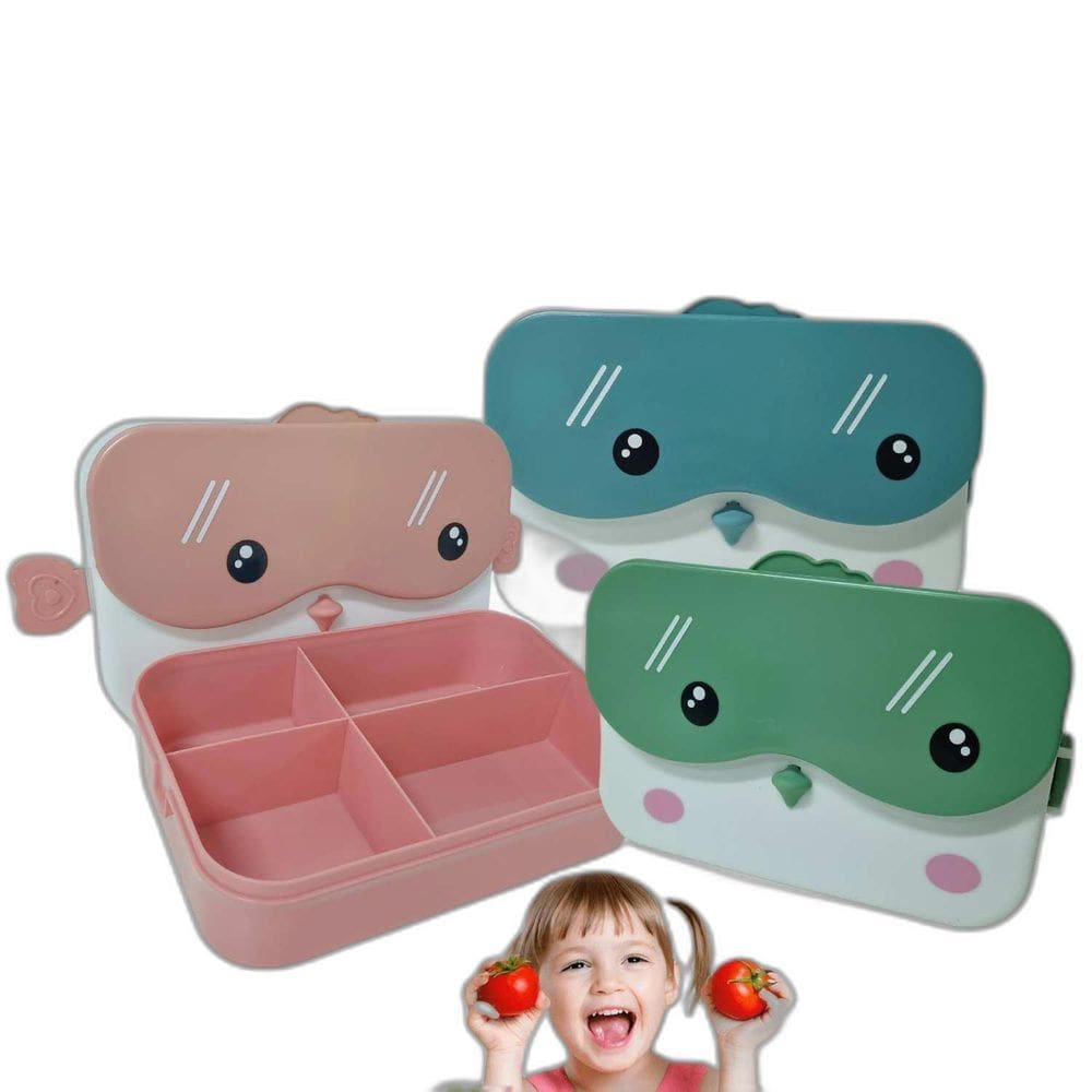 Kit 2 Lancheiras Pote Marmita Infantil Escolar Divisórias