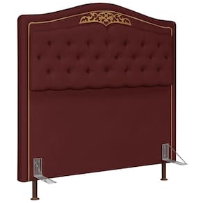 Cabeceira Cama Casal Queen 160cm Com Tachas Imperial Veludo J02 Vinho - Mpozenato
