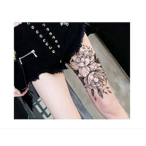 Tatuagem Temporária Dark Delicada Com 20 Cm Flores
