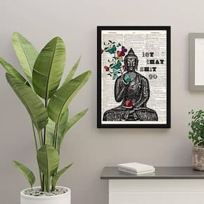 Quadro Buda Let That Shit Go 24X18Cm - Com Vidro