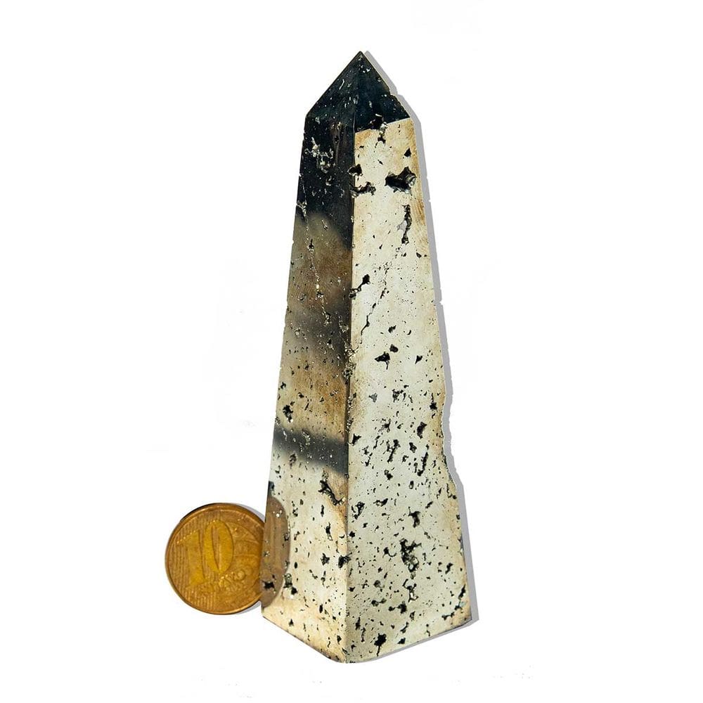 Obelisco Pirita Peruana Lapidado Média 117g 7 a 9cm Tipo B