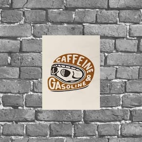 Placa Parede Capacete Gasolina E Cafeína 18X27Cm