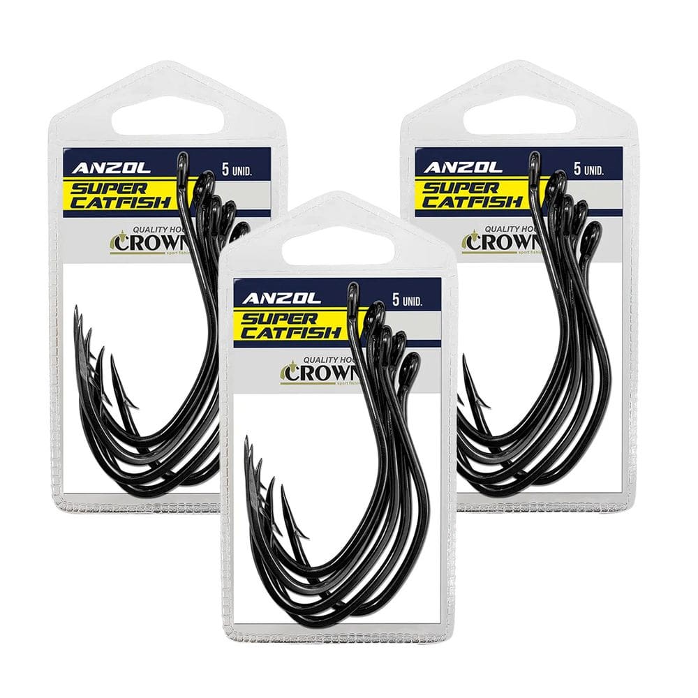 Anzol Crown Super Cat Fish Peixe Couro Aço Carbono Forjado Nº2/0 15UN