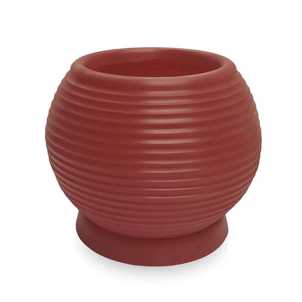 Vaso De Planta Decorativo Polietileno 30X40 + Prato Cerâmica