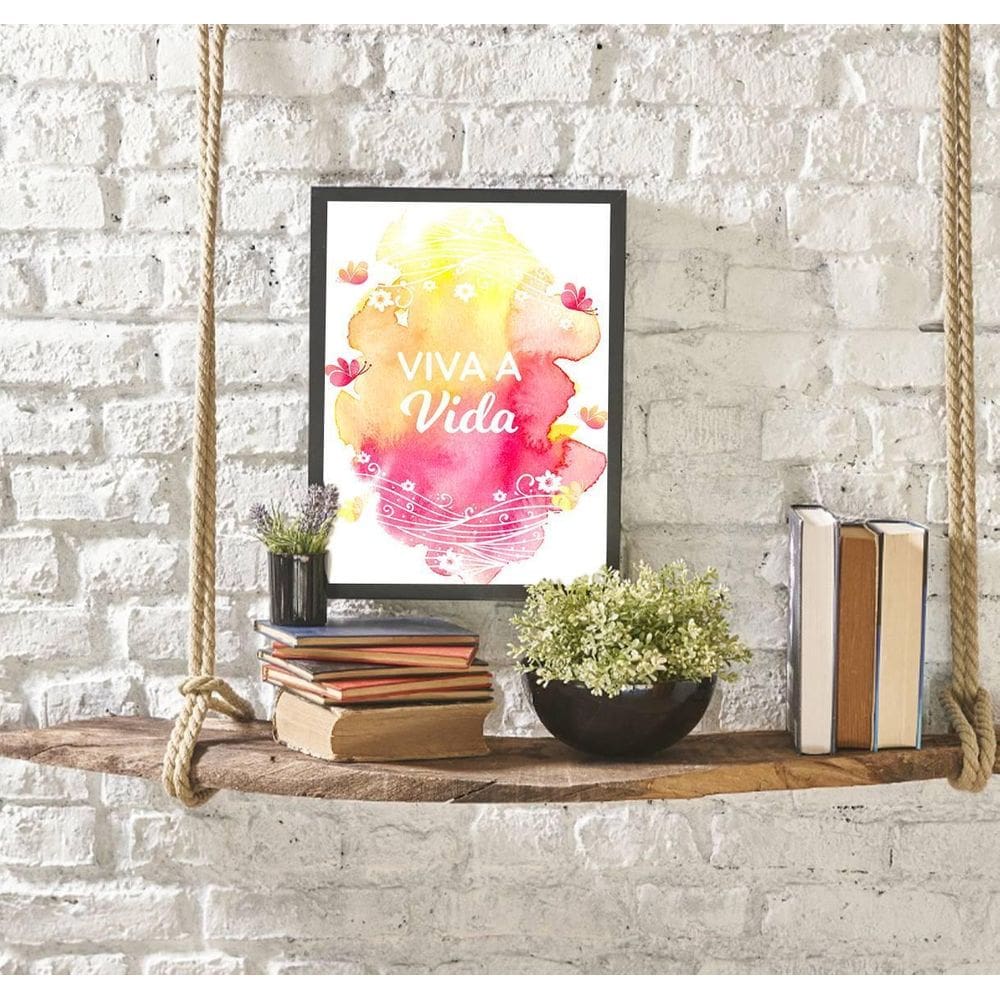 Quadro Decorativo Viva A Vida Moldura Preta 24X18Cm