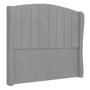 Cabeceira Casal King Cama 195cm Glenda I02 Veludo Cinza - Mpozenato