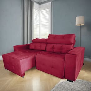 Sofá Retrátil e Reclinável Berlin Sala Quarto 2,00 Vermelho