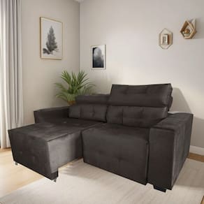 Sofá Retrátil e Reclinável Berlin Sala Quarto 2,00 Marrom