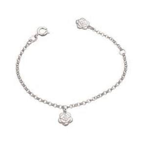 Pulseira Prata Com 2 Carmelia 7.5Mm 12Cm + 2Cm Alongador