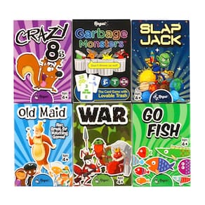 Conjunto de jogos de cartas Regal Games Go Fish Crazy 8`s Old Maid War 6+