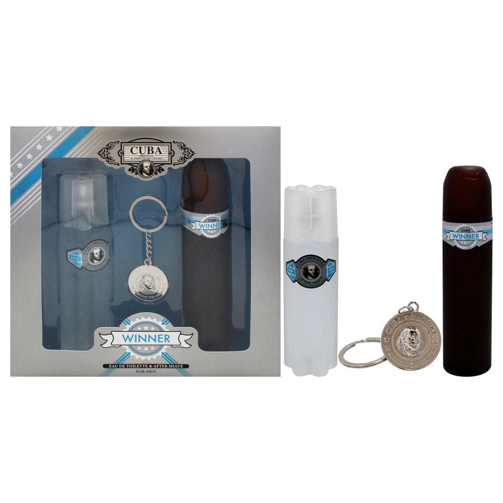 Perfume Cuba Winner for Men Eau de Toilette, 100 ml, presente de 3 peças