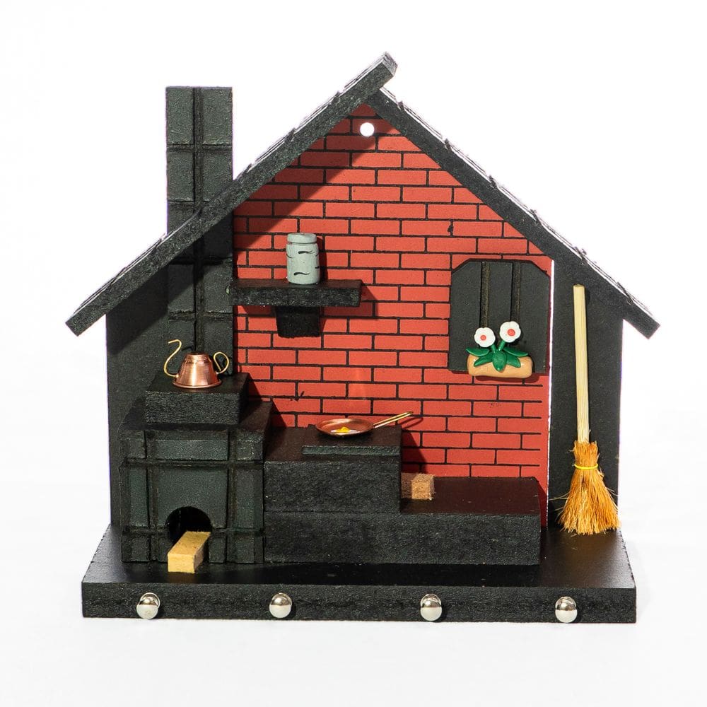Porta Chaves de Parede Casinha Mineira Artesanal G Vermelho