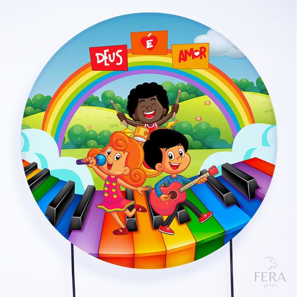 Painel Decorativo para Festa 1,50x1,50 metros Vesti Fácil com Elástico 3 Palavrinhas - Fera Print