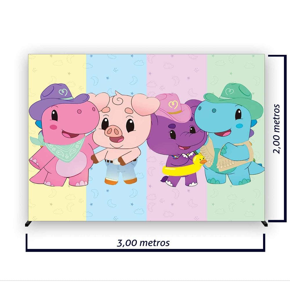 Painel de Festa Retangular Baby Tube Várias Medidas - Fera Print