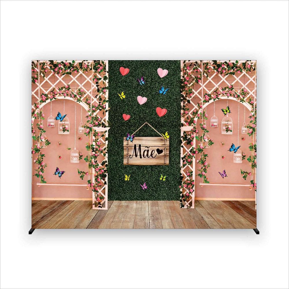 Painel de Festa Retangular Dia das Mães 5,00x2,50 metros - Fera Print