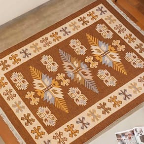 Passadeira Kilim Turco 0,60m X 1,80m Dupla Face Marrom
