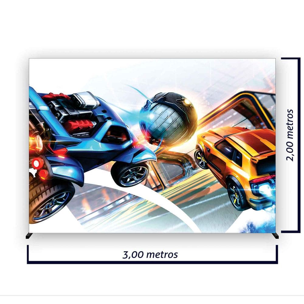 Painel de Festa Retangular Rocket League 3,00x2,00 metros - Fera Print