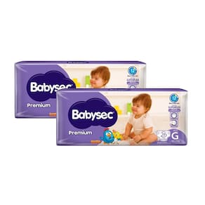 Kit 2 Fralda Babysec Premium Tamanho G Pacote Mega 26 Unidades Descartáveis cada