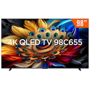 Smart TV QLED 98" Android TV Ultra HD 4K TCL C655 Comando de Voz HDR10+ 120Hz Bluetooth