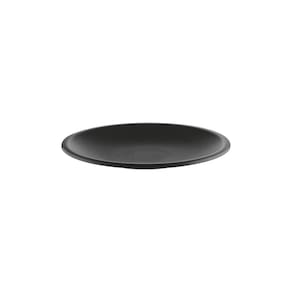 Prato Raso Redondo Preto Lanche 25cm Plastico Solido BPAFree