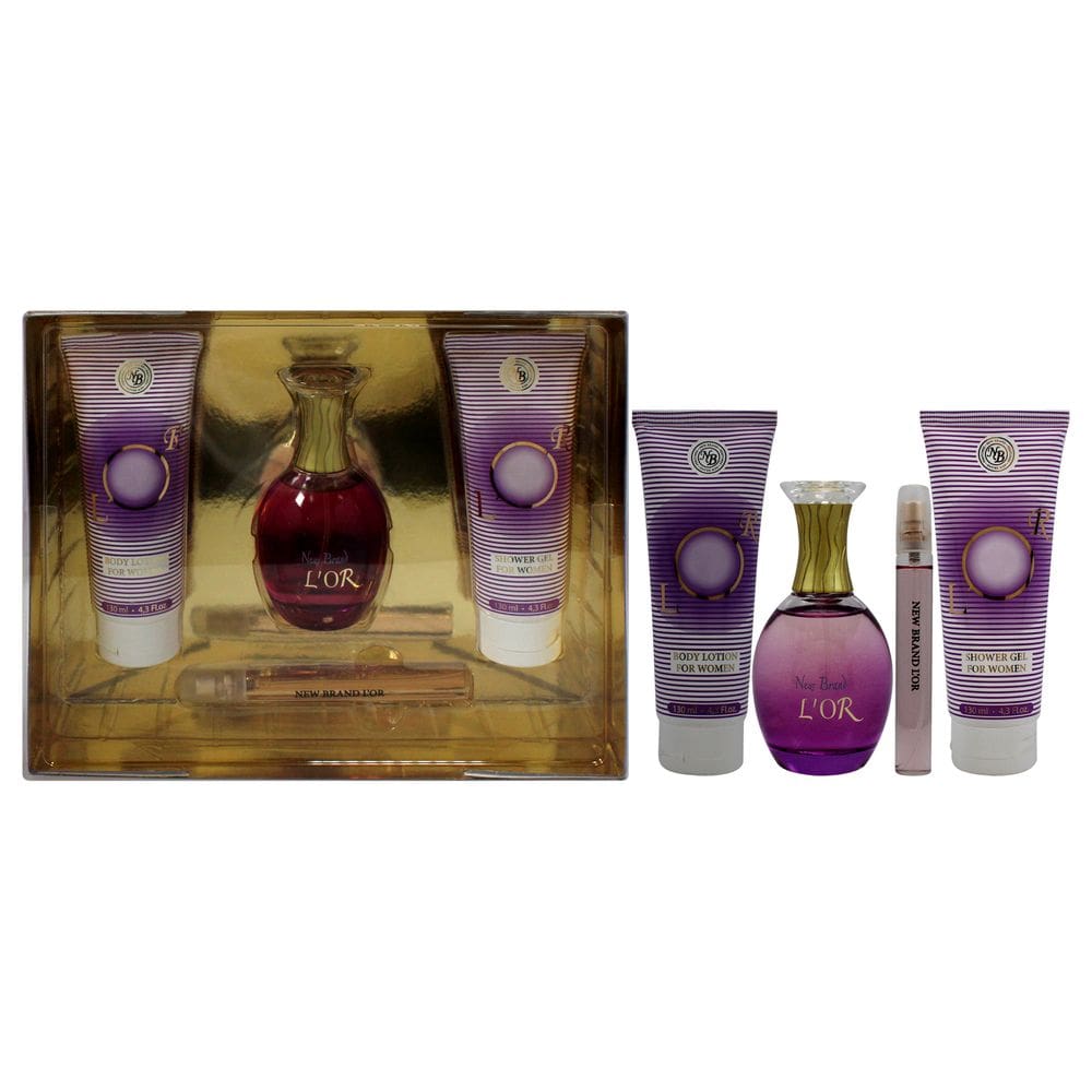 Conjunto de presente feminino de 4 peças Perfume Lor New Brand 100 ml EDP