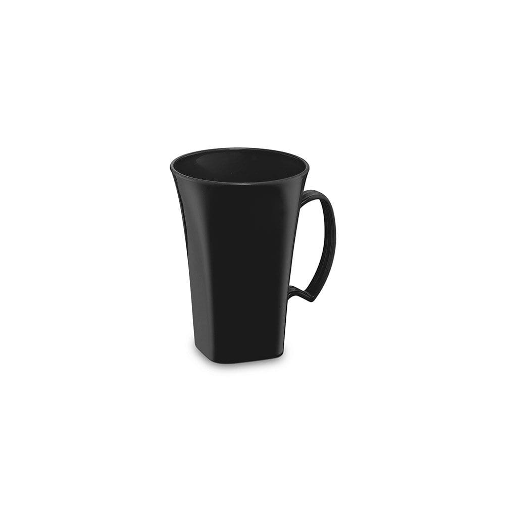 Caneca Preta Cappuccino 400ml Plastico BPA Free